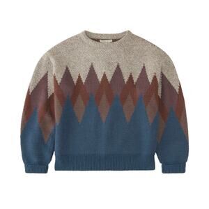 NWT Sunday Collective Alpaca Youth Sweater Argyle 10‎ Preppy Luxury Peru Kid's